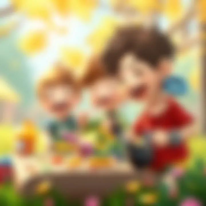 Children engaging in a fun outdoor activity