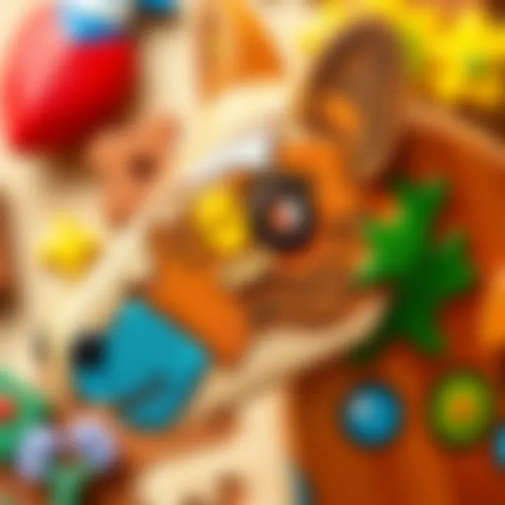 Intricate Designs of a Wooden Animal Puzzle Close-up of a wooden animal puzzle showcasing intricate designs