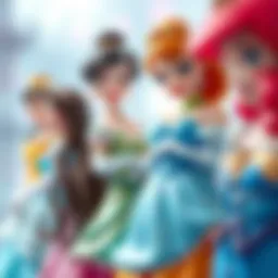 Evolution of animated princesses showcasing diverse styles