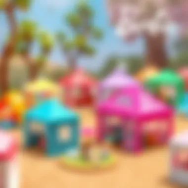 Various types of Barbie tents displayed