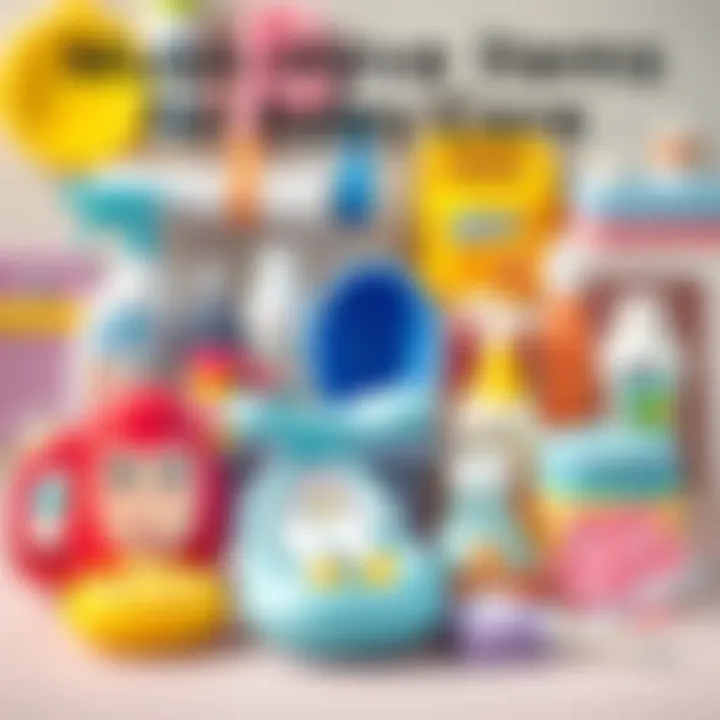 A variety of baby care items displayed for easy selection and organization.
