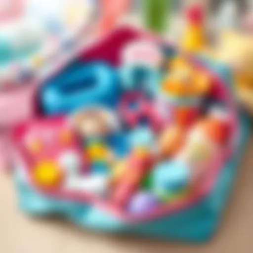 A well-organized baby care bag with essential items neatly packed.