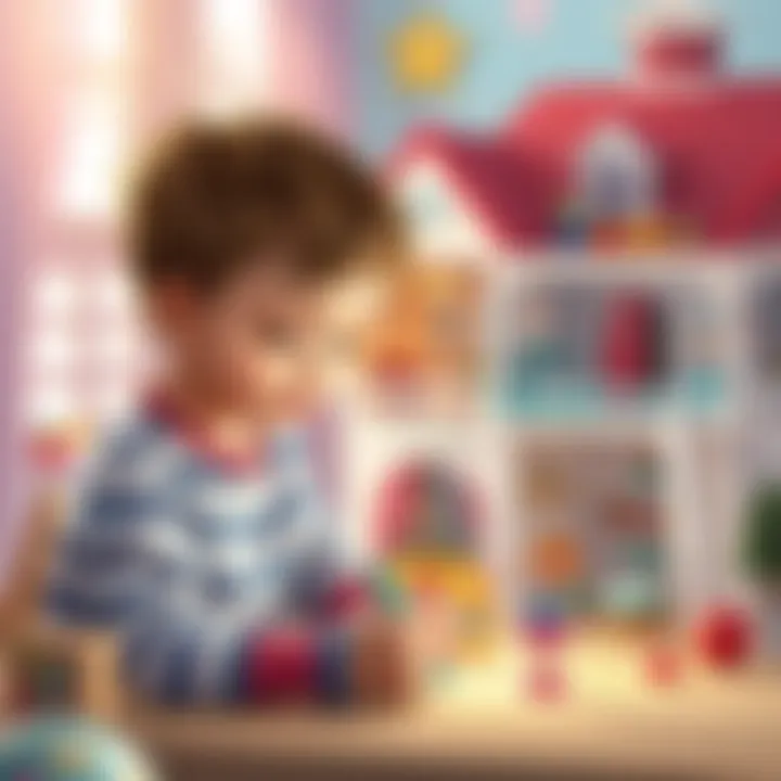 Children engaging in imaginative play with dollhouses