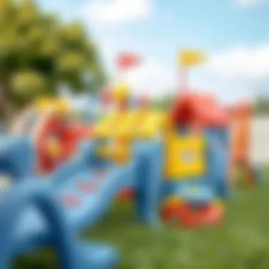 Various play structures designed for infants to encourage movement