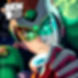 A close-up of Ben Tennyson in action, showcasing his Omnitrix.