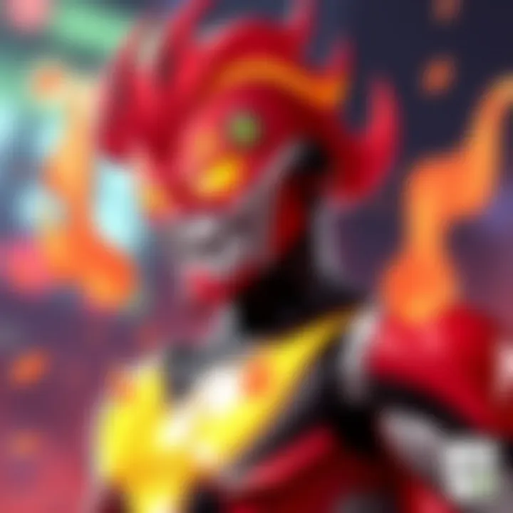 An artistic representation of Heatblast, highlighting his fiery powers.