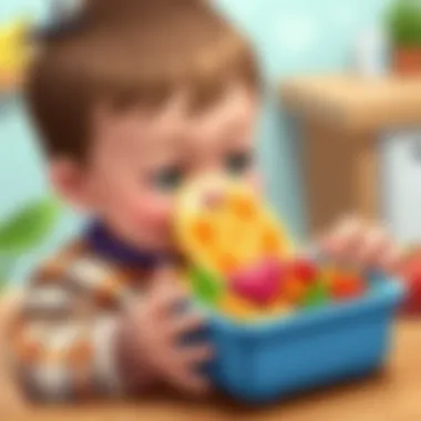 Child enjoying a meal from a thoughtful container