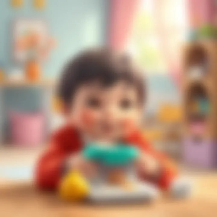 Child confidently using their own feeding container