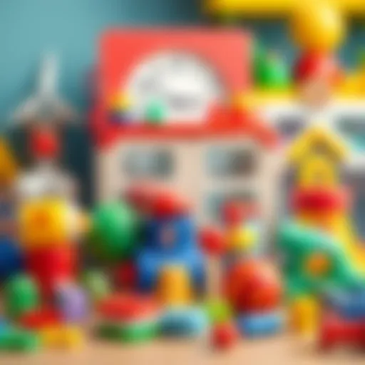 A colorful assortment of educational toys designed for child development