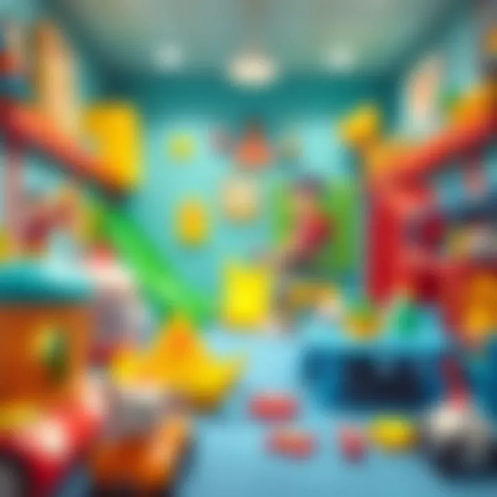 A safe play area with various toys, emphasizing safety and suitability