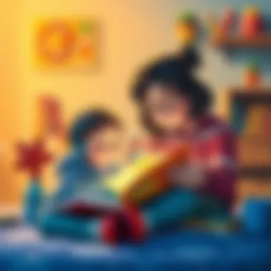 Engaging illustration of a parent reading a science book with a child