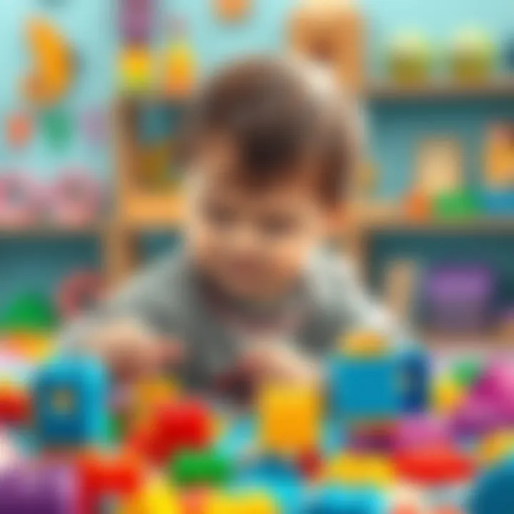 Child engaged in building with magnetic tiles