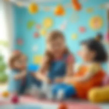 Interactive playtime with large dolls, enhancing emotional skills