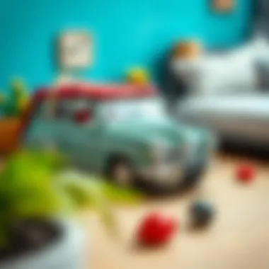 Artistic car-themed home decor piece