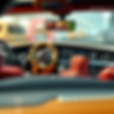 Stylish car accessories displayed elegantly