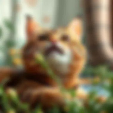 A cat enjoying the effects of catnip