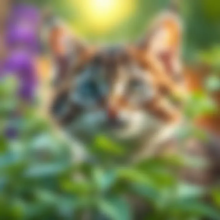 Close-up of a catnip plant