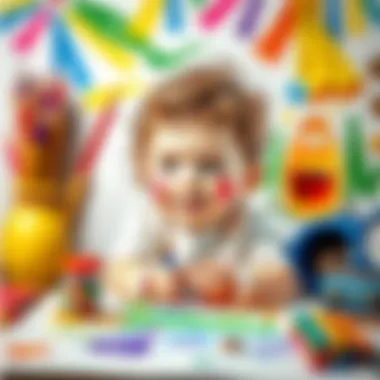 A vibrant drawing by a young child showcasing their imagination and creativity.