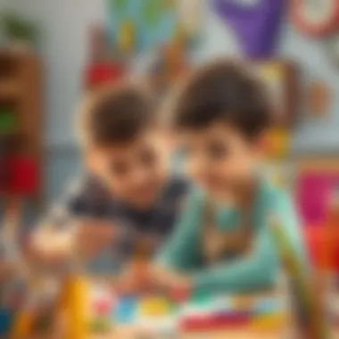 A motivated educator guiding a child in their artistic journey.