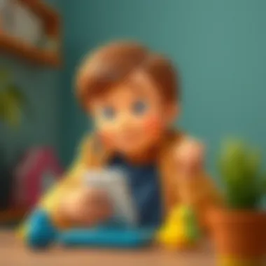 Communicating with Friends Child communicating with friends using a phone