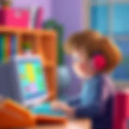 A child interacting with an educational computer