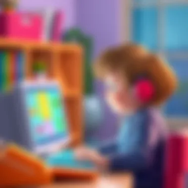 A child interacting with an educational computer
