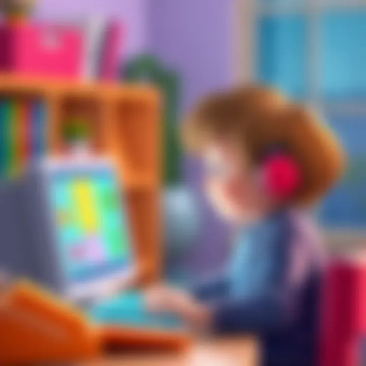 A child interacting with an educational computer