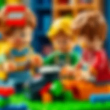 Children developing fine motor skills through Lego play