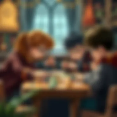 Children engaging in a Harry Potter themed board game
