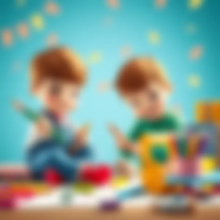 Children engaging in creative drawing activities