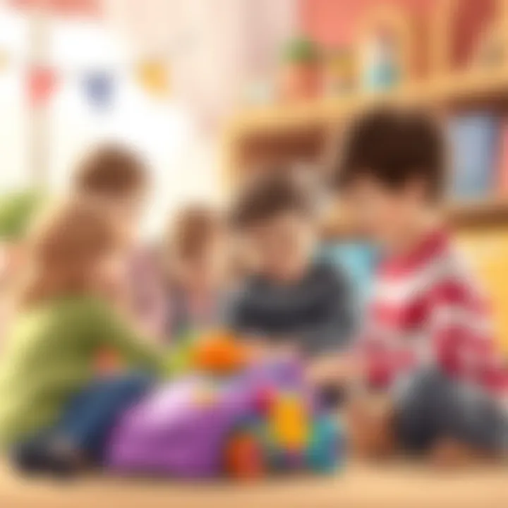 Children engaging with Popit toys in a group setting