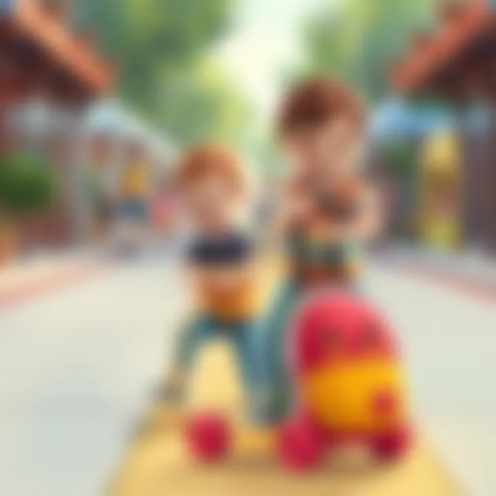 Children engaging with a pull-along bag, showcasing fun and functionality