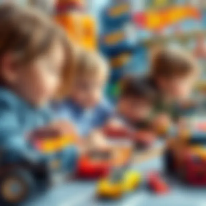 Children engaged in imaginative play with Hot Wheels sets