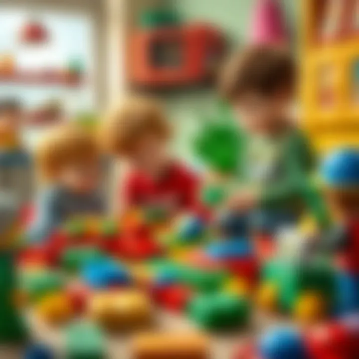 Children engaged in imaginative play with LEGO
