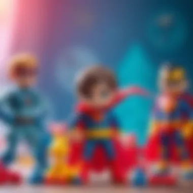 Children engaged in imaginative play with superhero figures