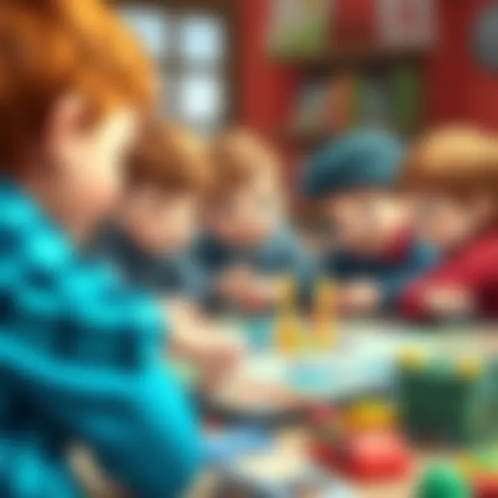 Children learning and playing Monopoly together