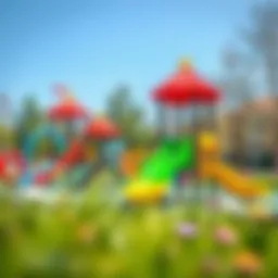 Vibrant playground equipment designed for children's enjoyment and safety.