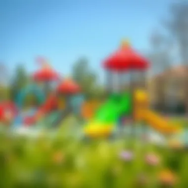 Vibrant playground equipment designed for children's enjoyment and safety.