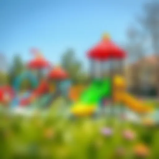 Vibrant playground equipment designed for children's enjoyment and safety.