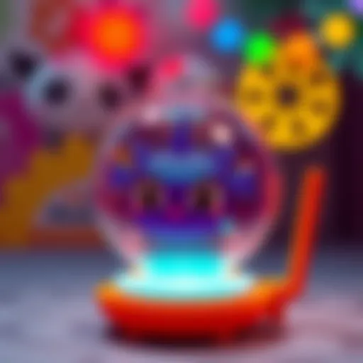 A colorful light-up popit toy engaging children's attention