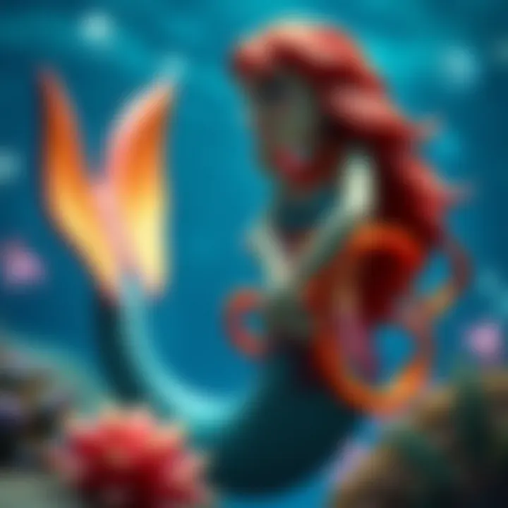 An artistic representation of mythical origins of mermaids, showcasing cultural diversity.