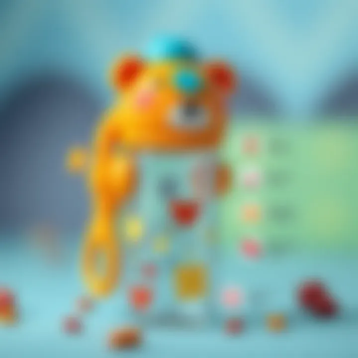 Design features of a bear-themed water bottle for kids