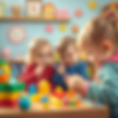 Children developing fine motor skills with popit play