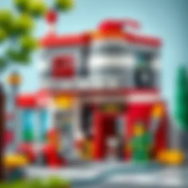 Diverse Lego Duplo fire station setup