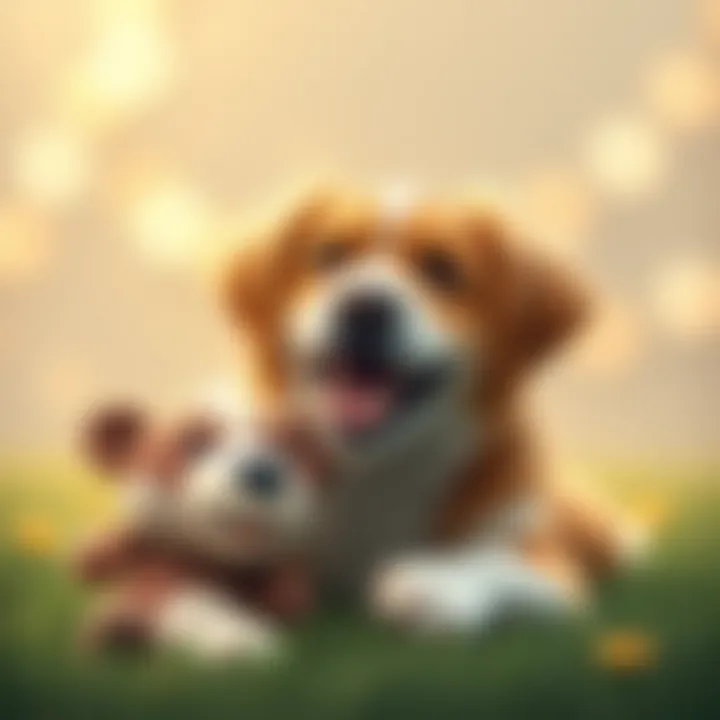 Dog enjoying a plush toy