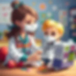 A child engaging with a doctor doll, showcasing imagination and creativity.