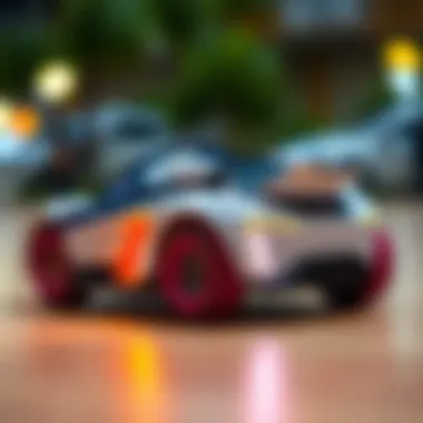 Close-up of a Dolu toy electric car showcasing features