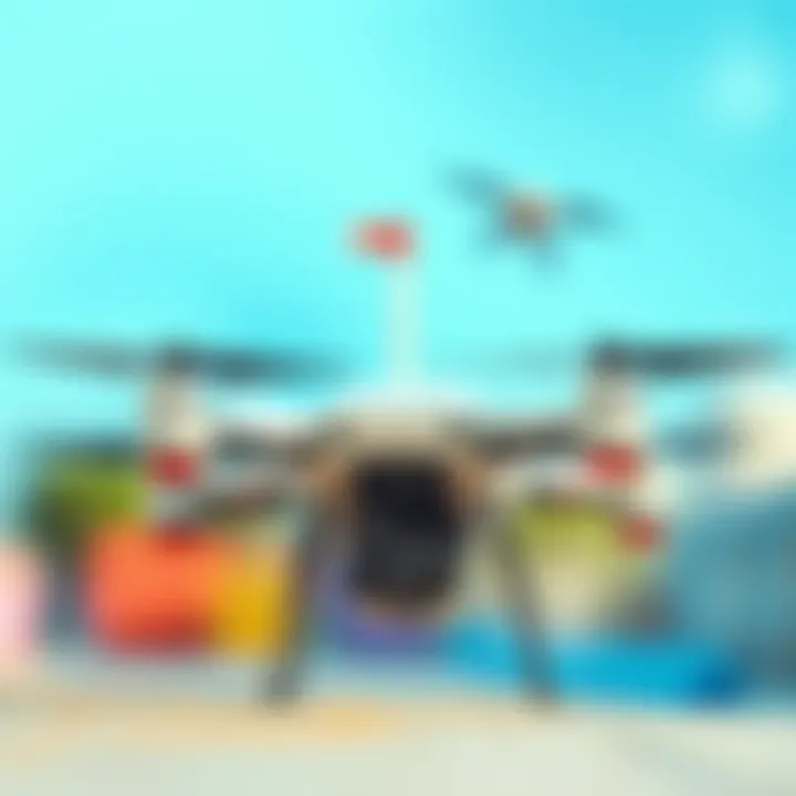 Visual representation of safety standards and regulations for flying drones