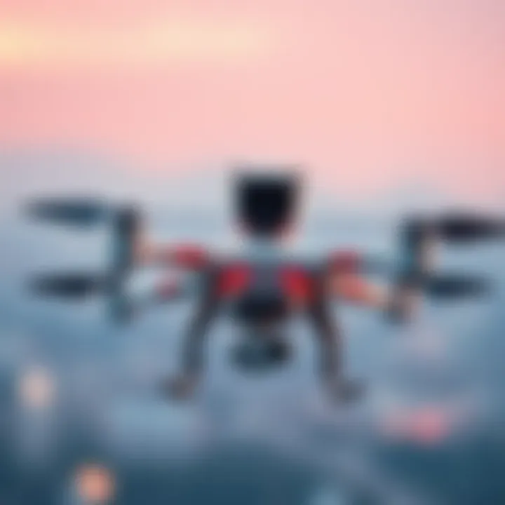 Conceptual artwork depicting the evolution of drone technology over time