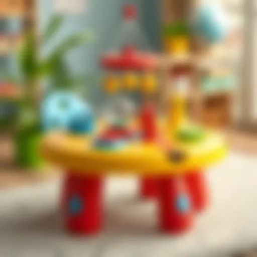 Interactive Features of E Bebek Activity Table Colorful activity table for children showcasing various interactive features.